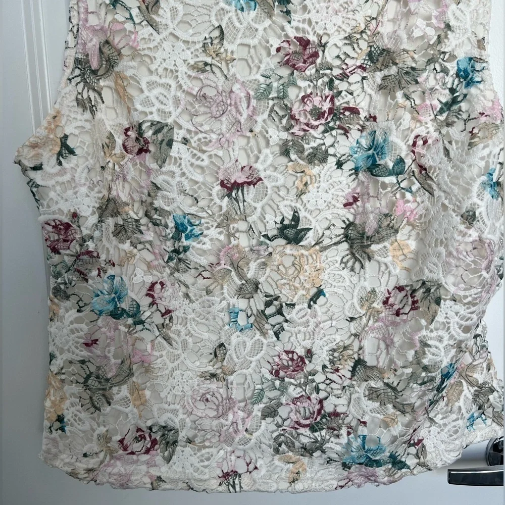 Nanette Lepore Sleeveless Lace Top Size XL‎ (0473)